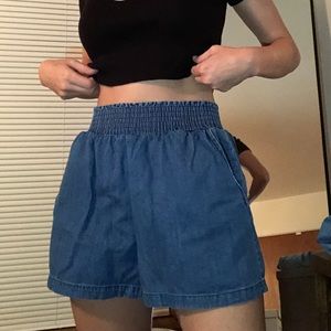blue jean shorts